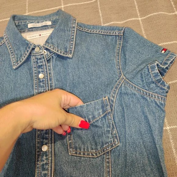 VINTAGE Tommy Hilfiger Denim Dress - Picture 6 of 12